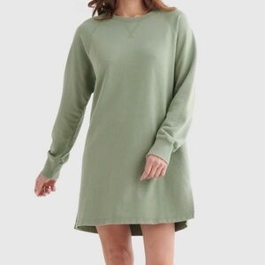 Lucky Brand Long Sleeve Cotton Fleece Dress in Looseleaf